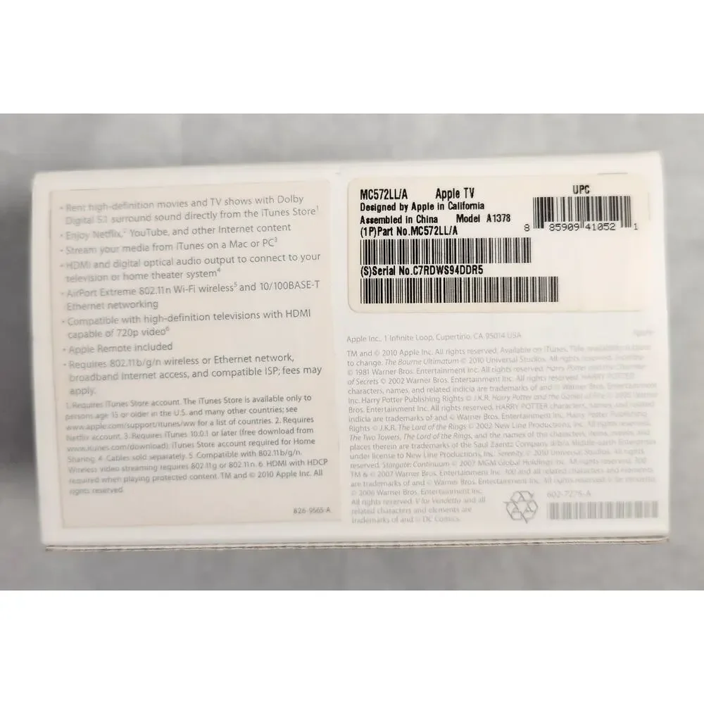 Apple TV 2nd Generation 8GB Tested Media Streamer A1378 Open Box